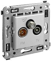 Розетка TV+FM+SAT Оконечная без рамки DKC Avanti 3-м. закаленная сталь картинка